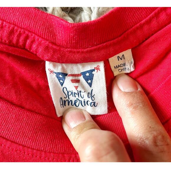 Spirit of America Red USA Short Sleeve T-Shirt Womens Size M - Picture 3 of 6